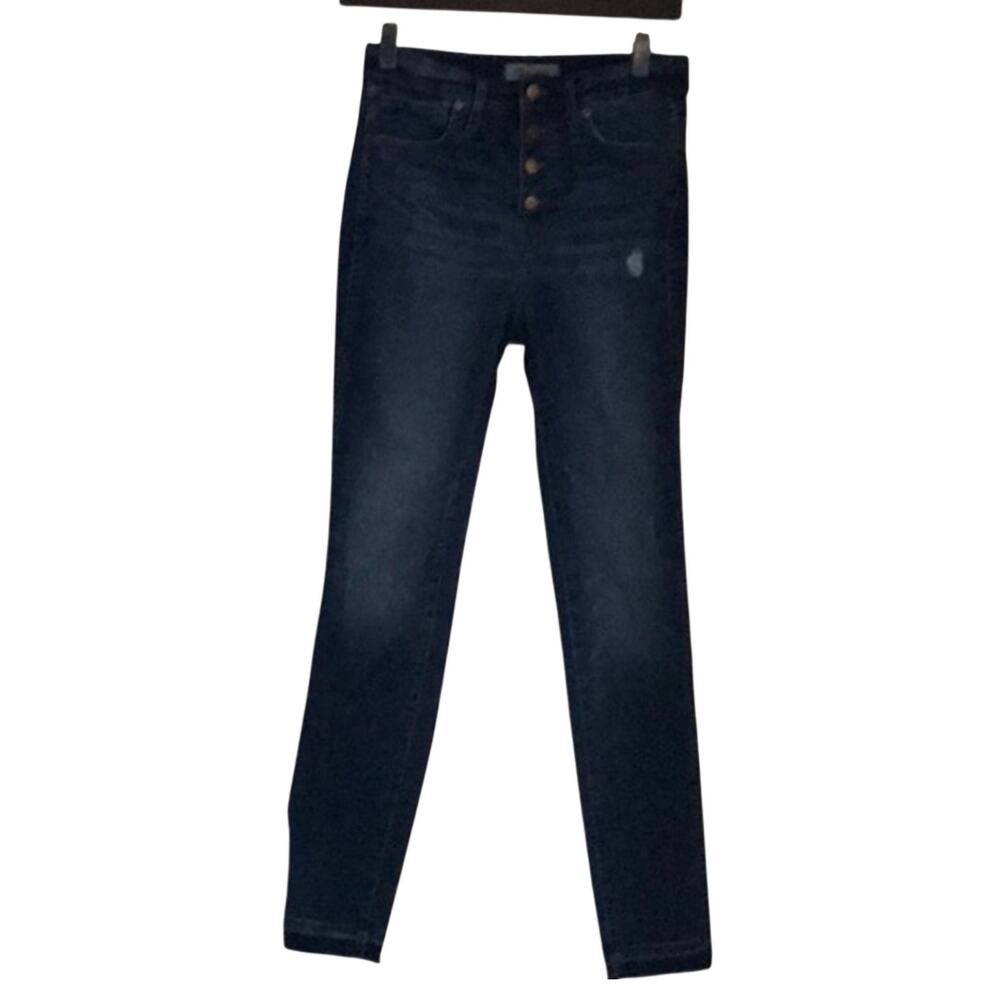 Madewell 10” Button Fly High RIse Raw Hem Skinny Jeans 25 Preppy Casual Boho